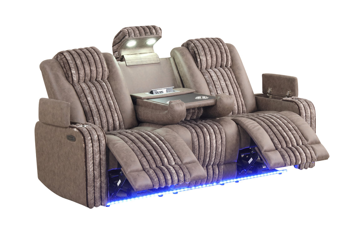 Classic 3PC Power Reclining Set — Bluetooth Speaker & LED Lights
