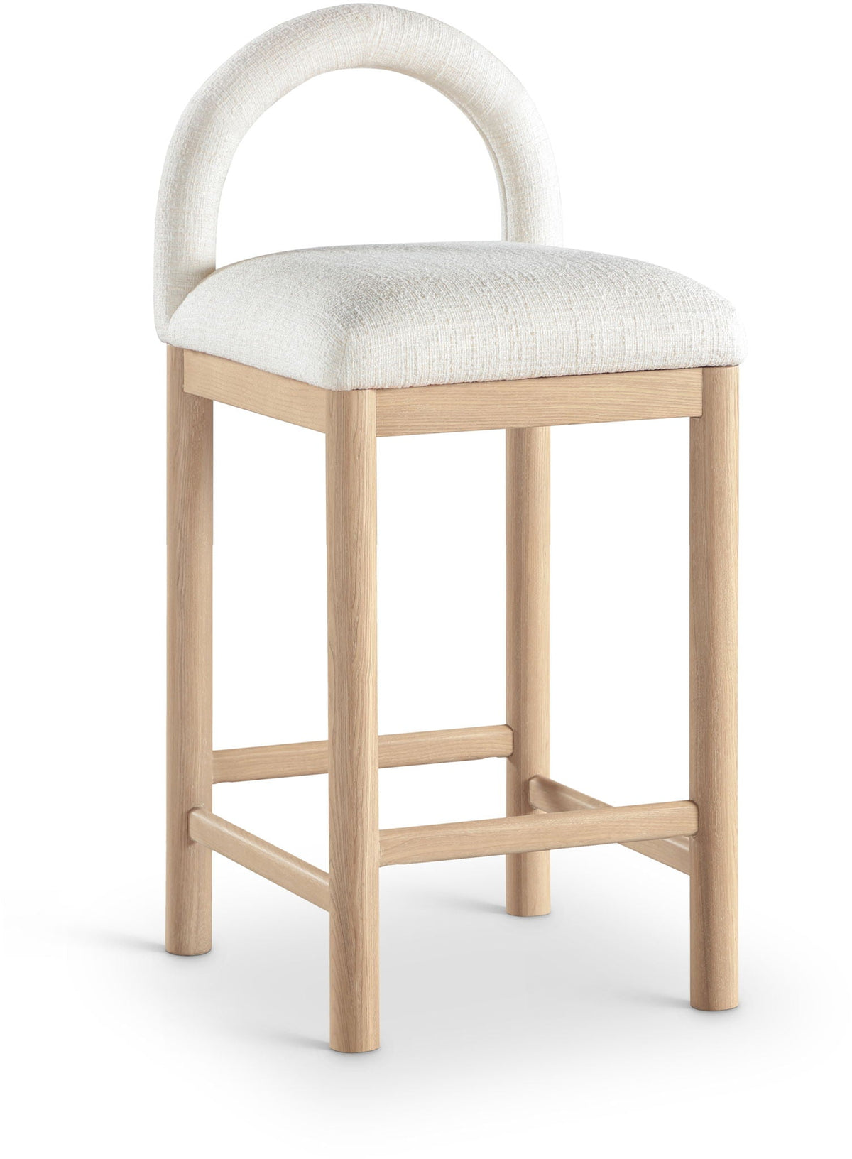Conrad - Linen Counter Stool with Natural Legs