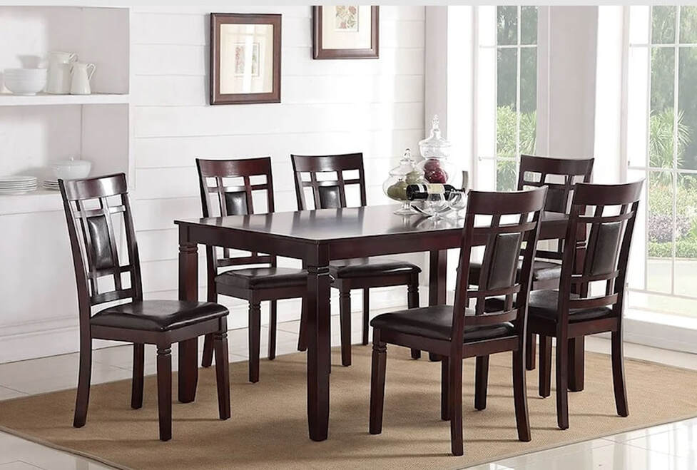 D1020 Dining Set — Table & 6 Chairs