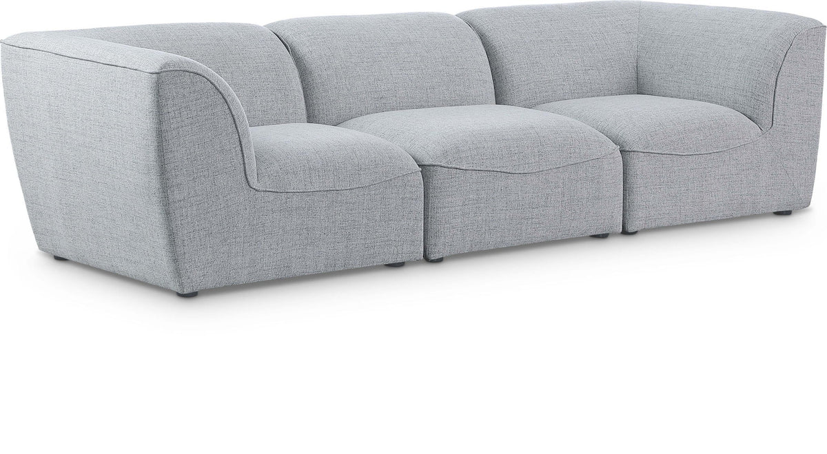 Miramar Linen Modular Sectional — 3-Piece Sofa — Grey