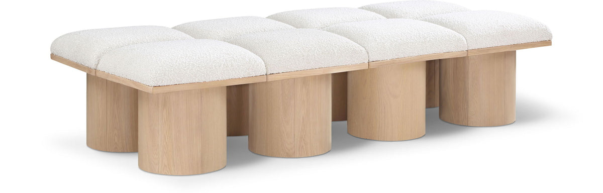 Pavilion Modular Bench 8-Piece Bench, 72"W x 31"D — Cream / Natural Base