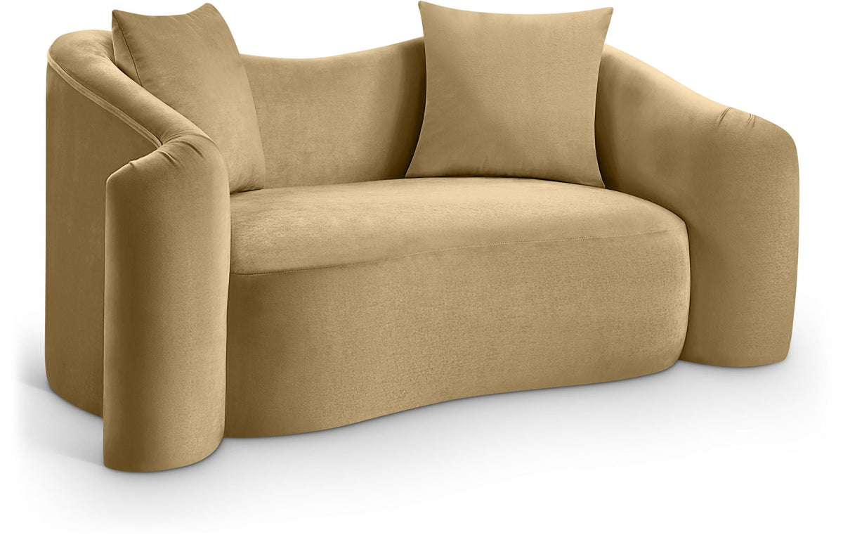 Destin - Loveseat - Light Brown Velvet