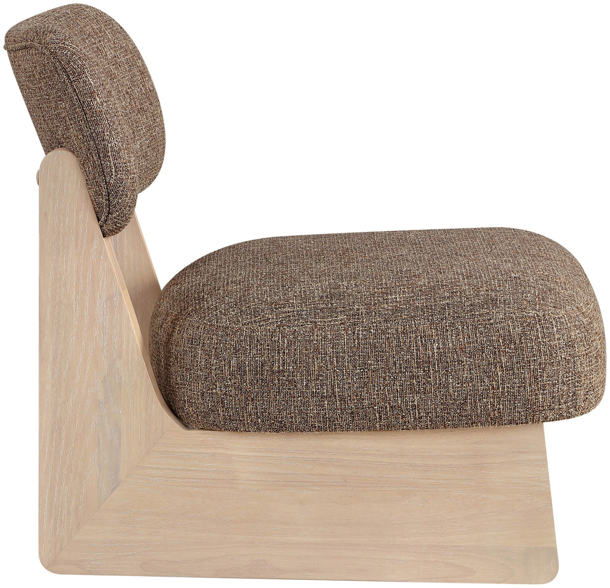 Vetra - Linen Textured Fabric Upholstered Accent Chair with Natural Base