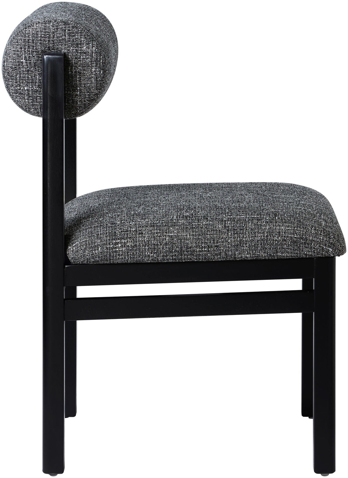 Roundhill - Fabric Dining Chair (Set of 2) with Black Frame