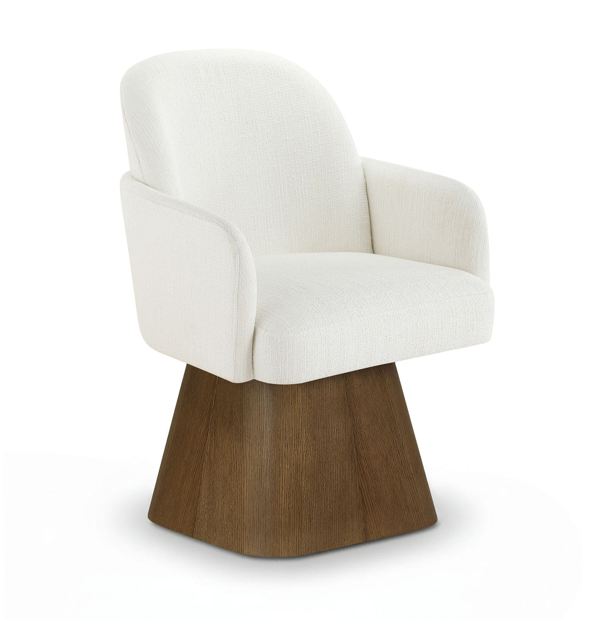 Marlowe Swivel Dining Arm Chair with Brown Base