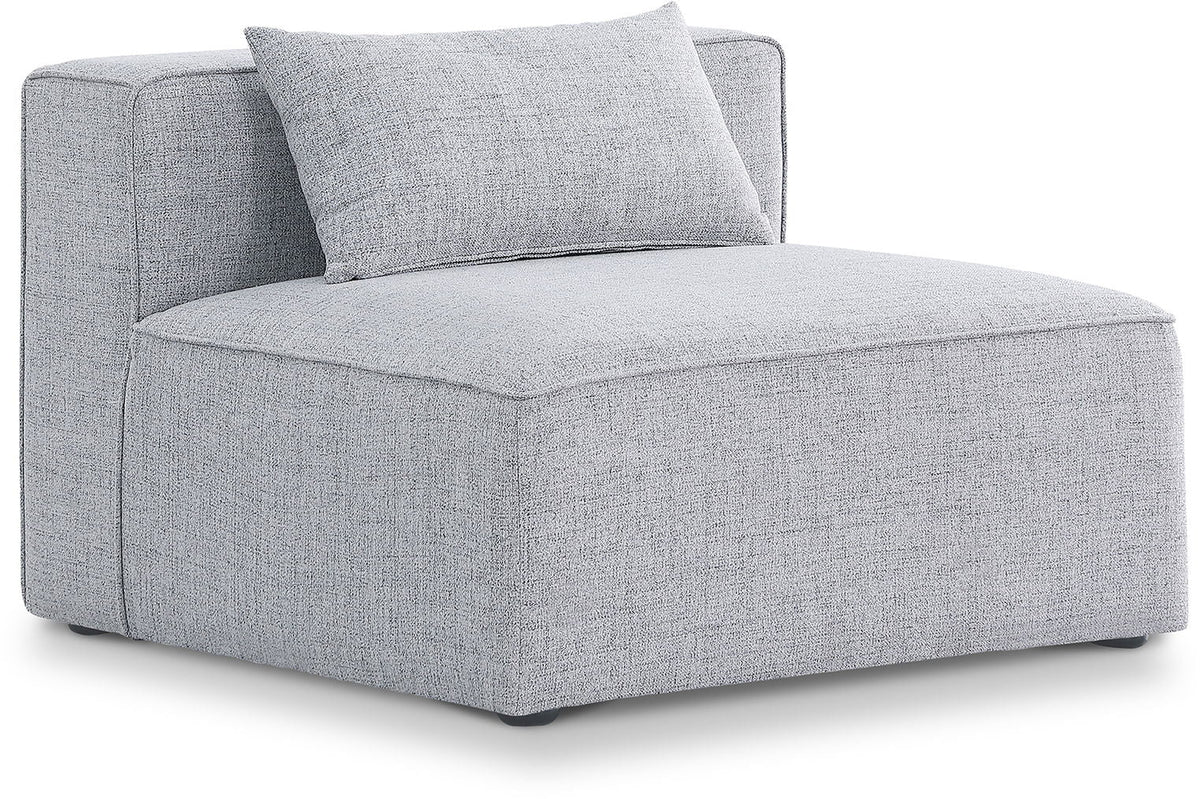 Cube Linen Modular Sectional — Add-On: Armless Chair — Grey