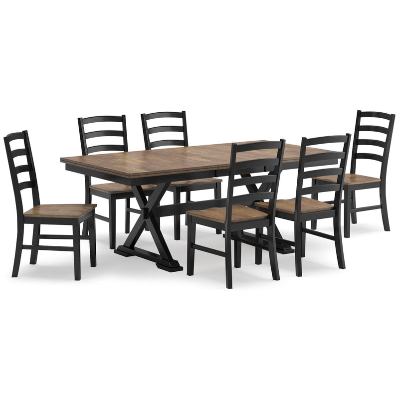 Ashley D634 7-Piece Dining Set — Extension Table with 18" Leaf