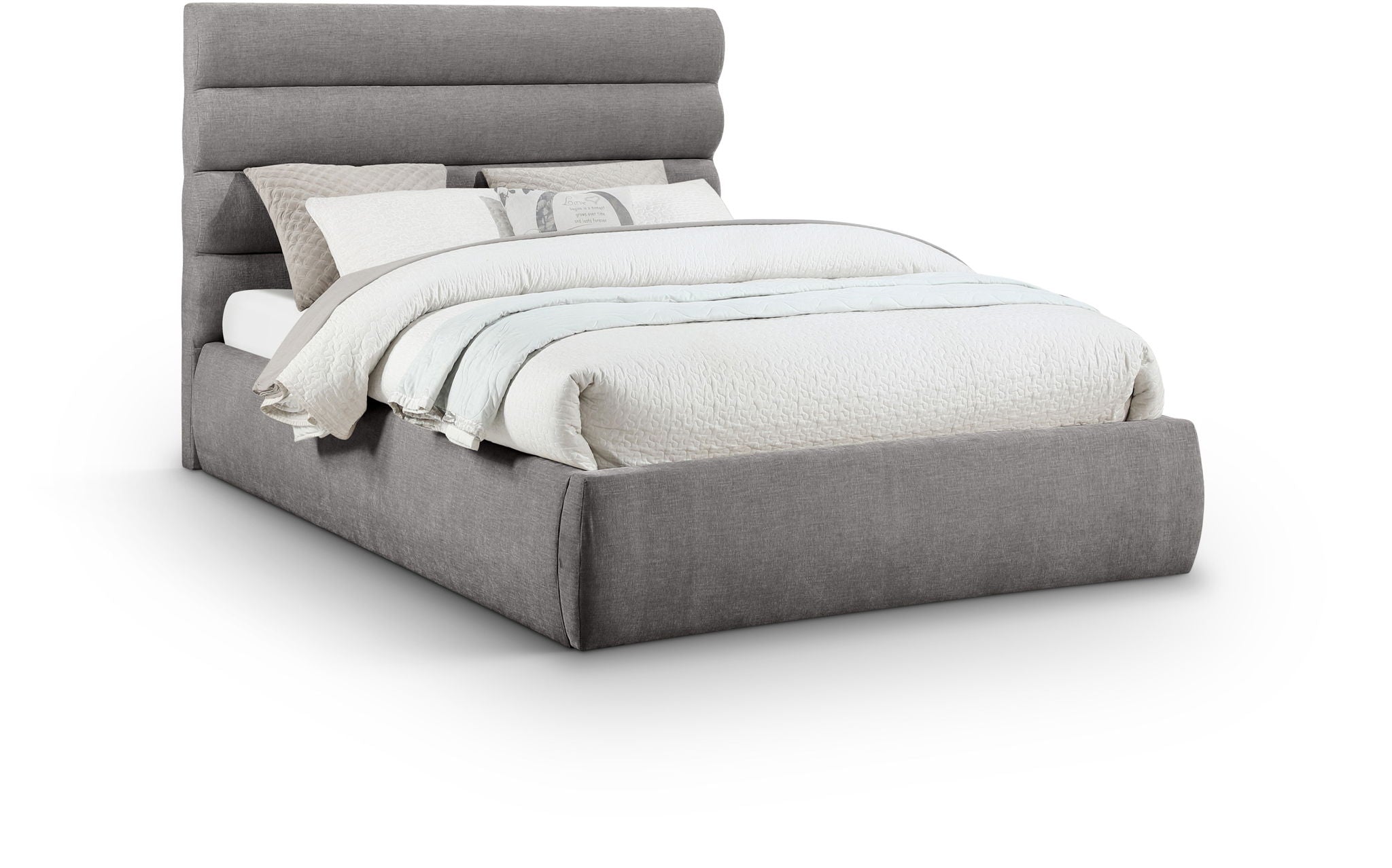 Adam - Chenille Fabric Bed With 52" Headboard
