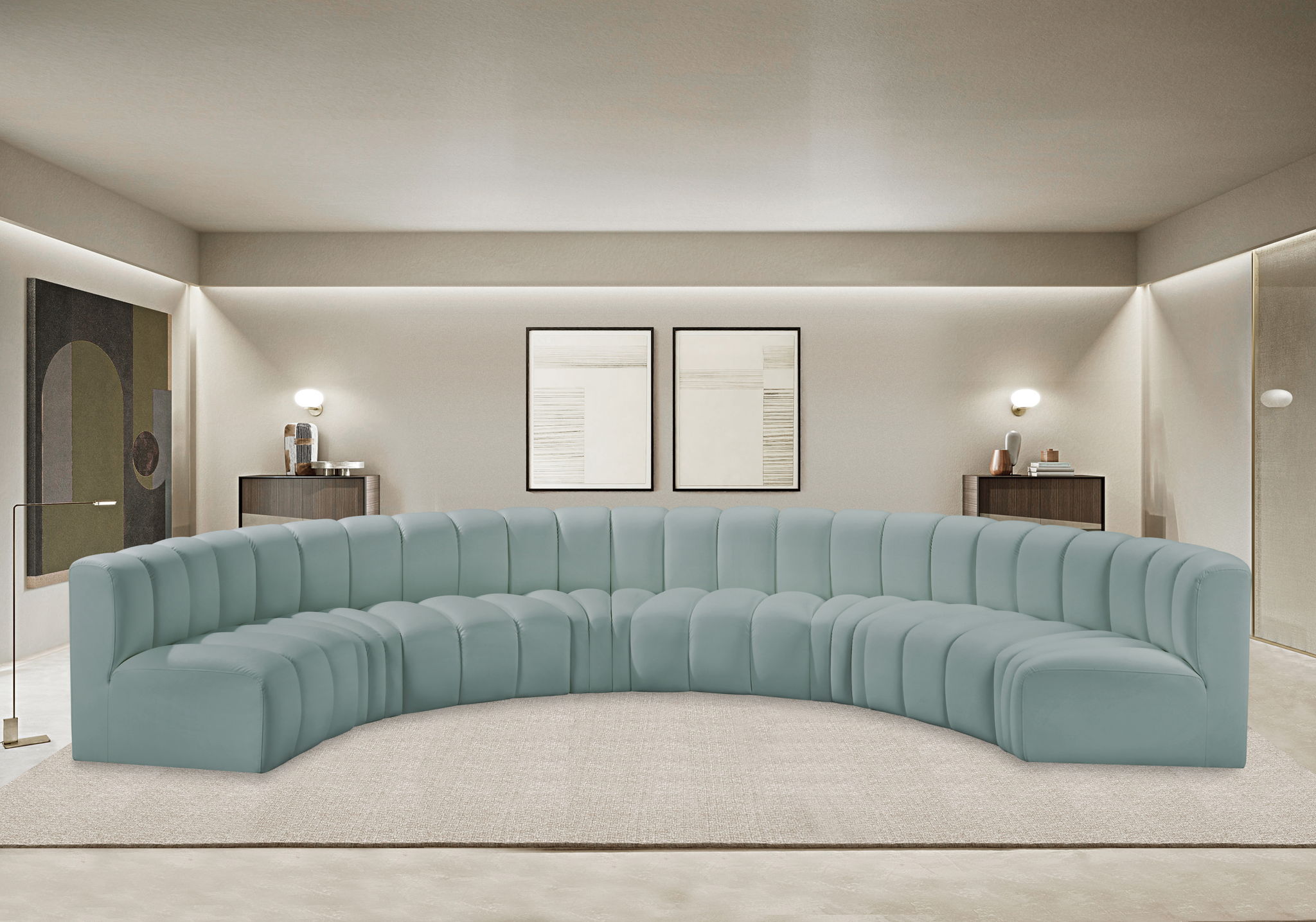 Arc - Faux Leather 8 Piece U-Shaped Modular Sofa