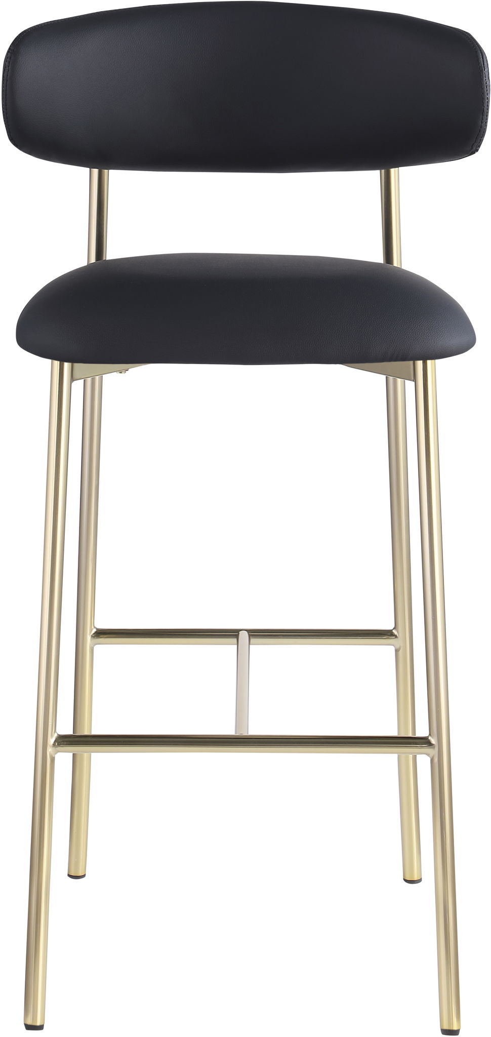 Lupita - Vegan Leather Upholstered Bar Stool (Set of 2) with Brushed Gold Frame