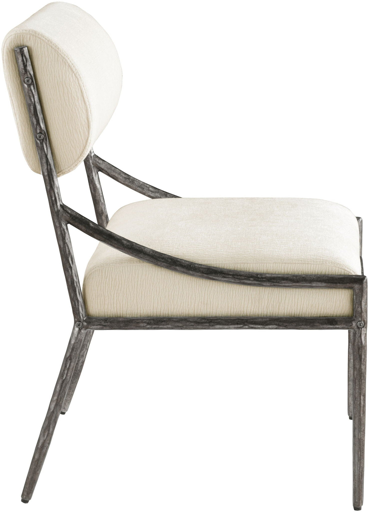 Bastille Chenille Dining Side Chair Set of 2 with Silver Frame