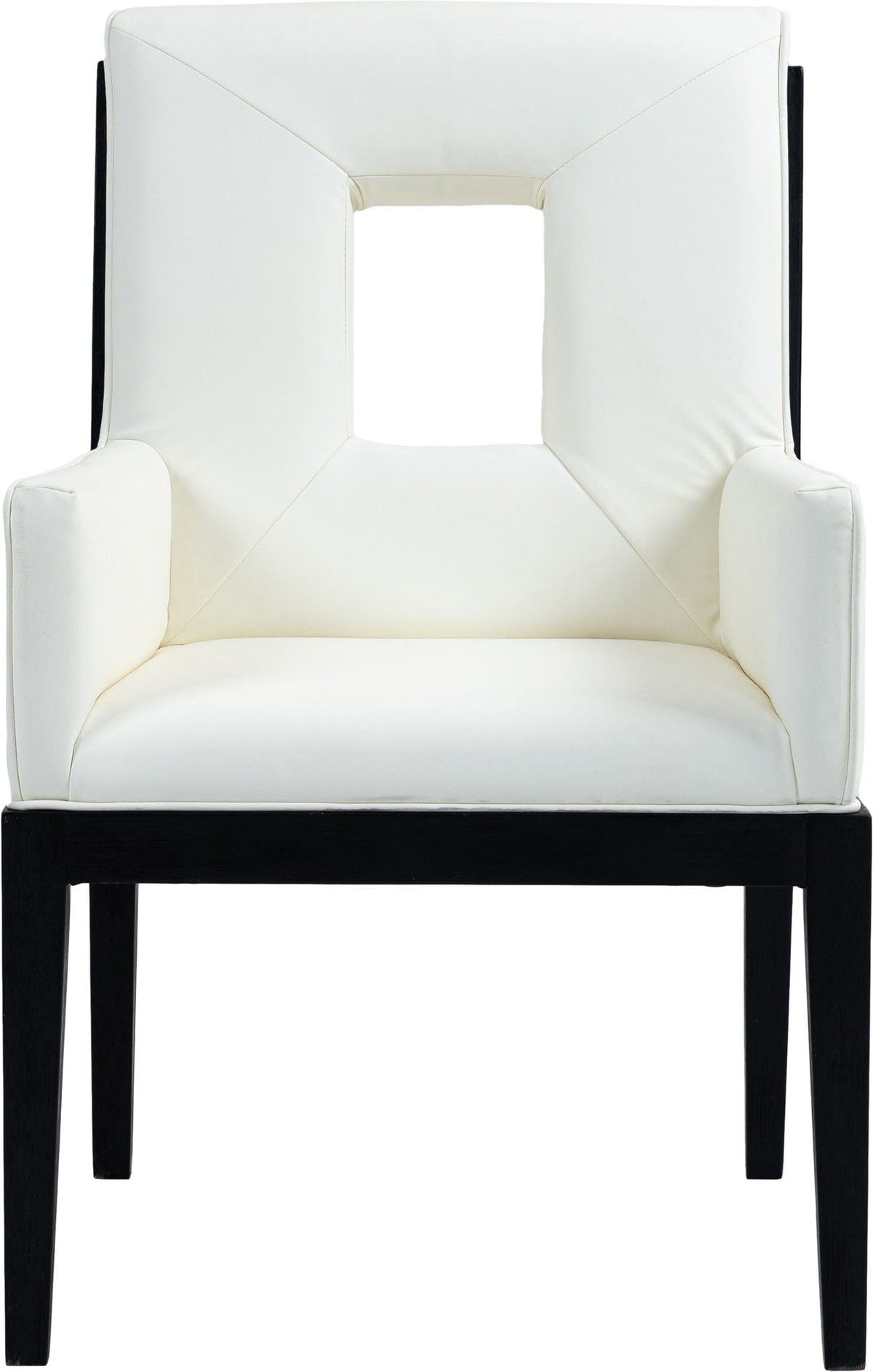 Gwendolyn - Faux Leather Dining Arm Chair with Black Frame