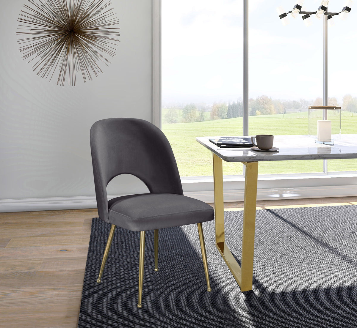 Logan - Dining Chair (Set of 2) with Gold Legs