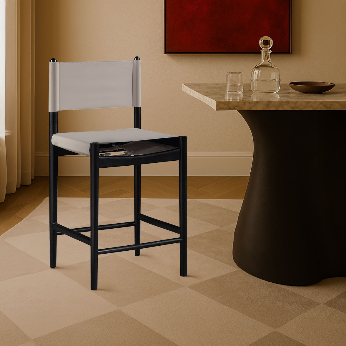 Rawlins - Counter Stool with Black Frame
