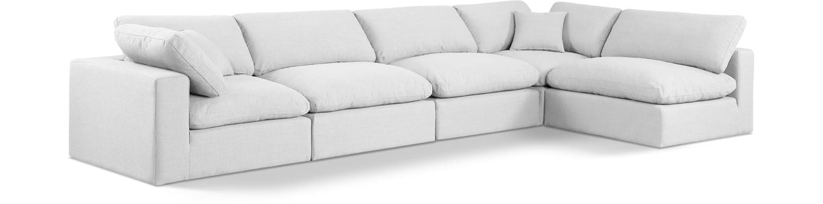 Comfy Linen Modular Sectional — 5-Piece Sectional — White
