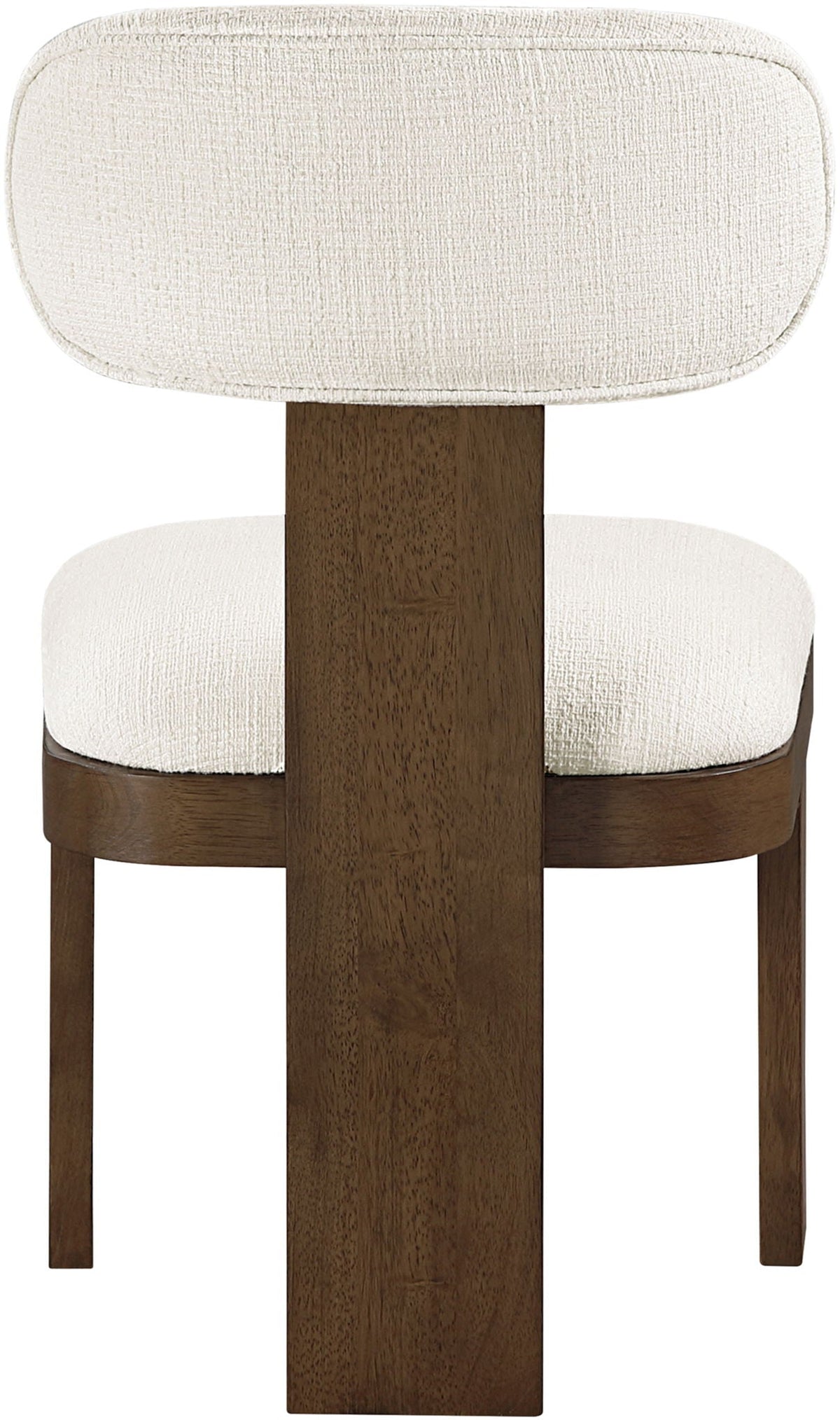 Timbra - Linen Textured Fabric Upholstered Dining Chair (Set of 2) with Walnut Base