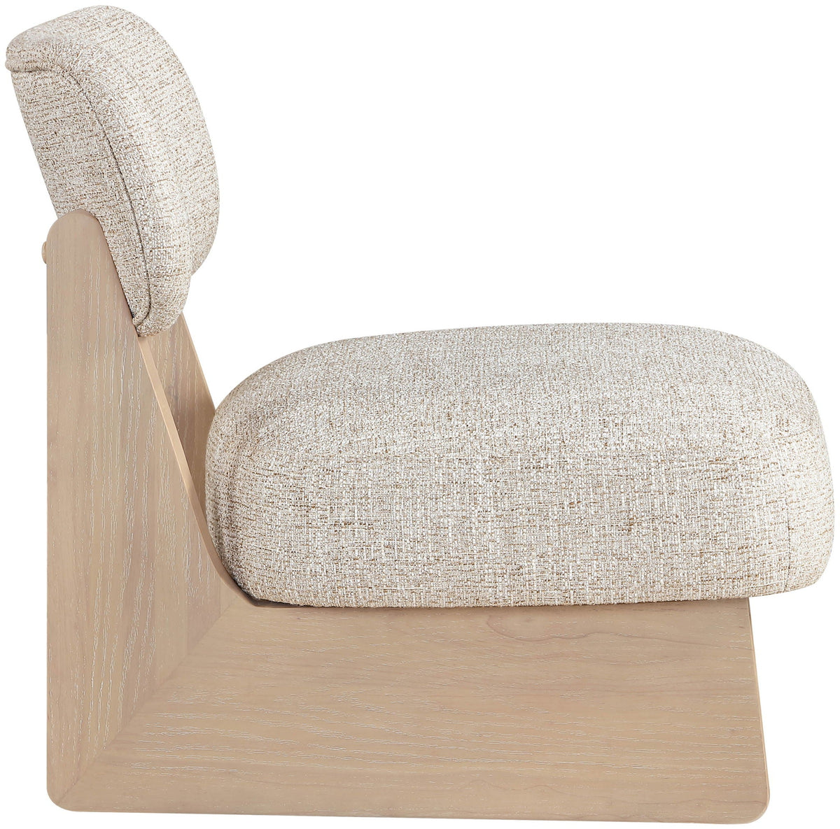 Vetra - Linen Textured Fabric Upholstered Accent Chair with Natural Base