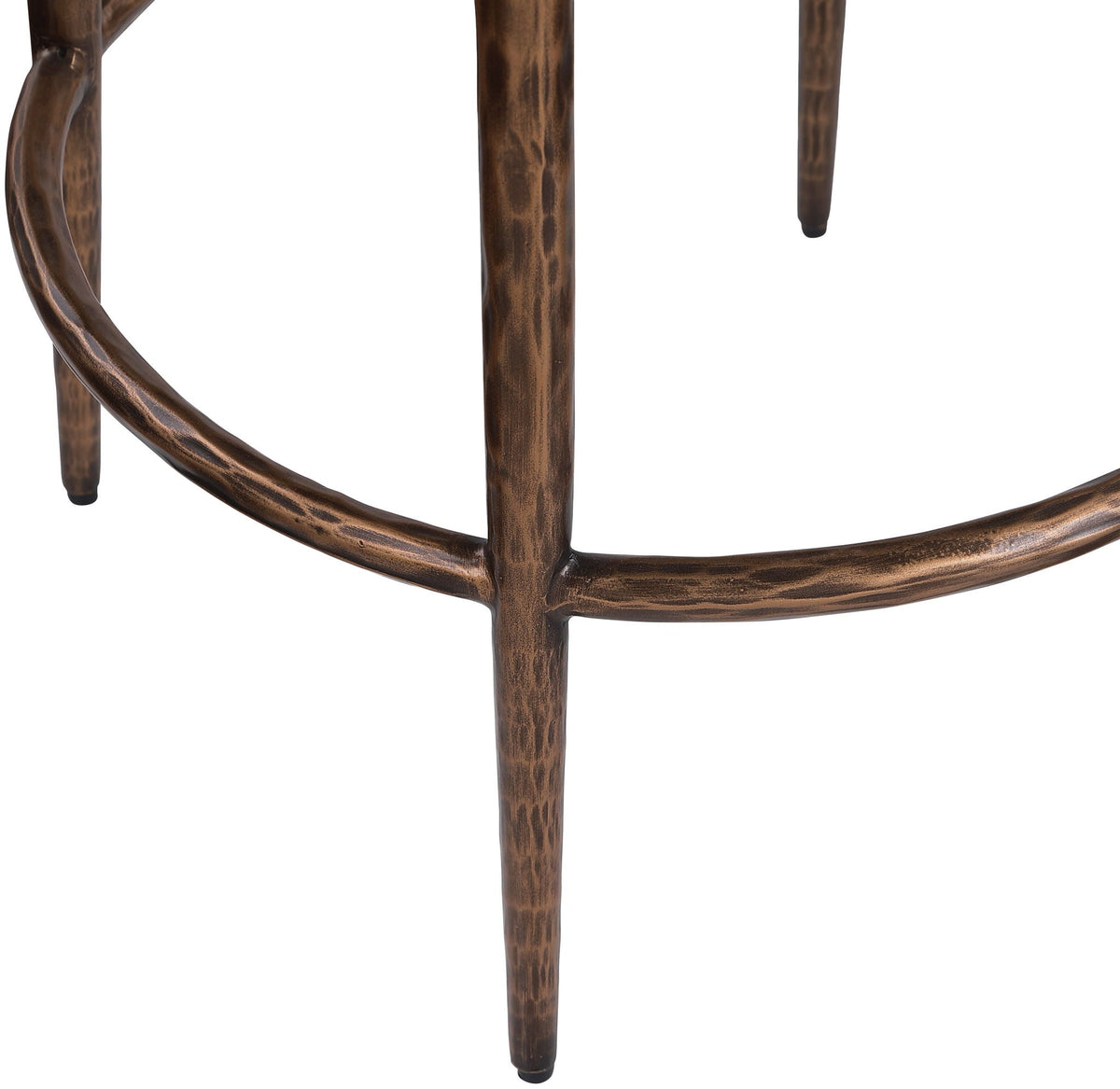 Ferro Performance Fabric Backless Bar Stool with Antique Bronze Frame