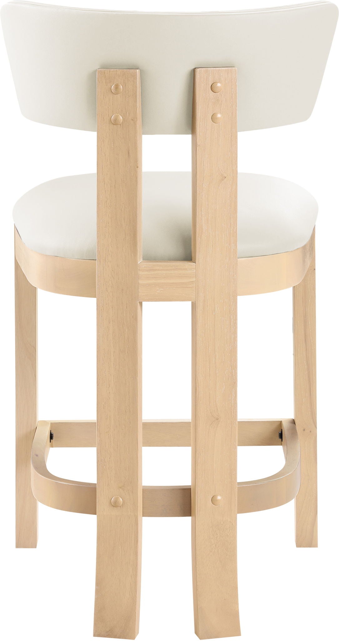 Lavrin Vegan Leather Counter Stool (Set of 2) with Natural Base