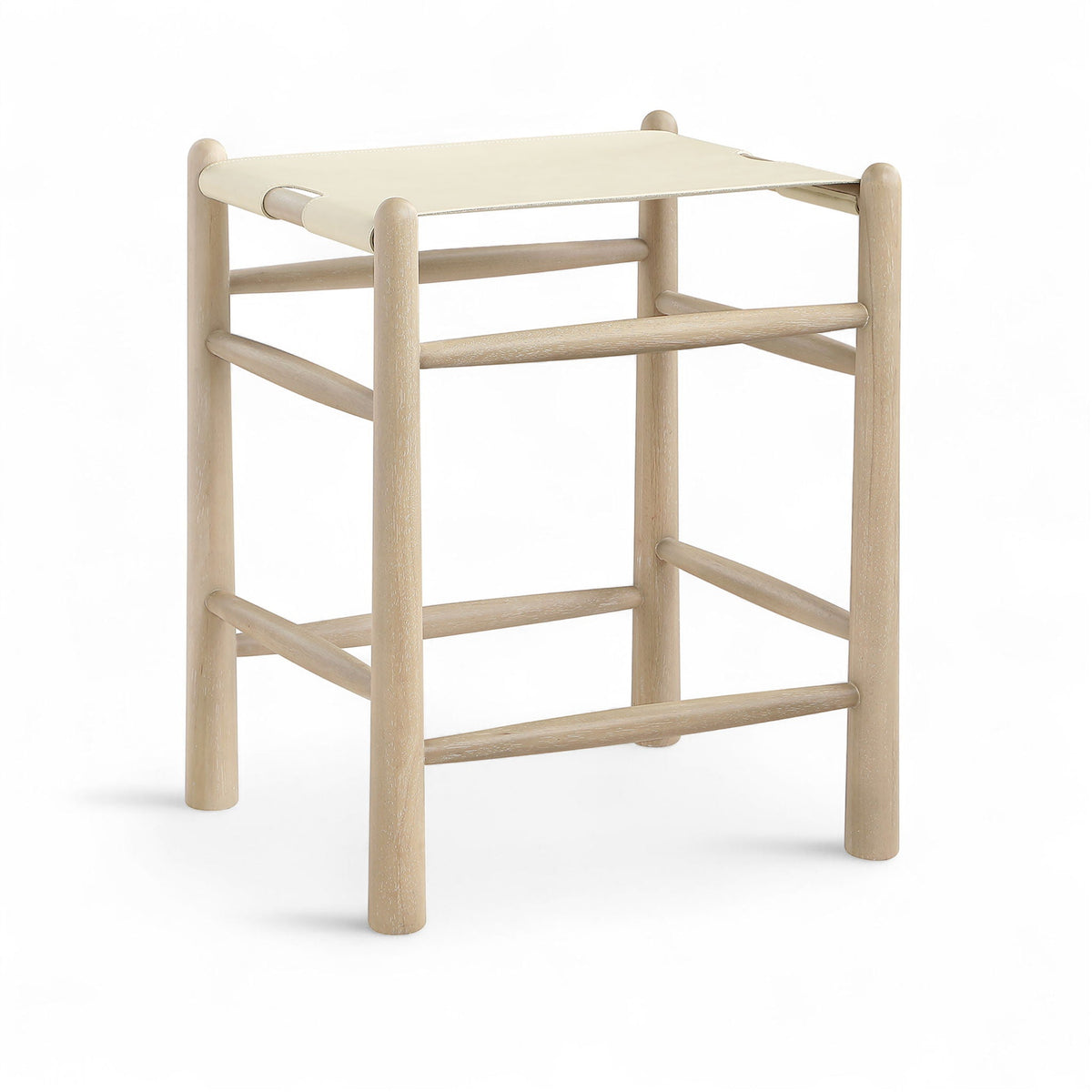 Santos Backless Counter Stool with Natural Base
