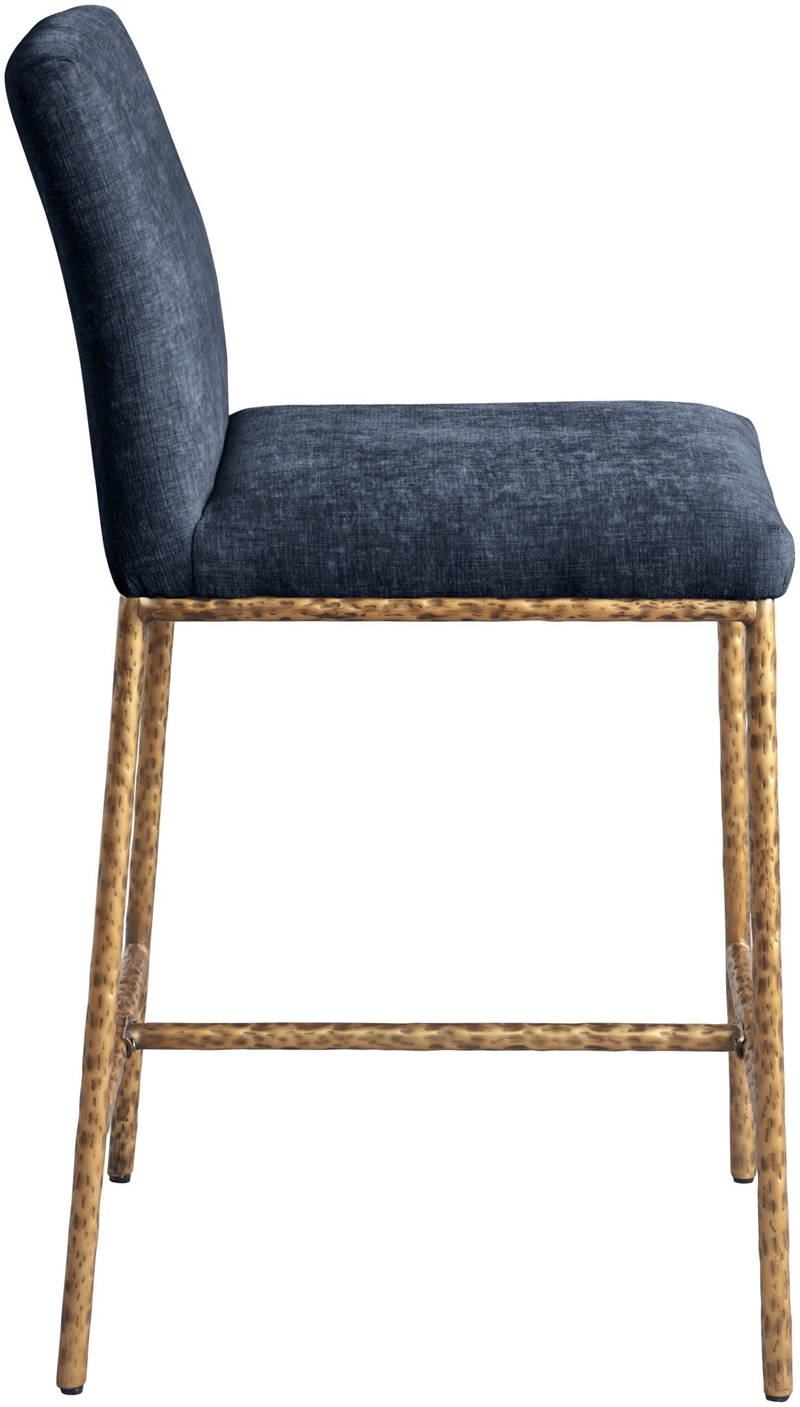 Reeves - Chenille Fabric Upholstered Counter Stool (Set of 2) with Gold Base