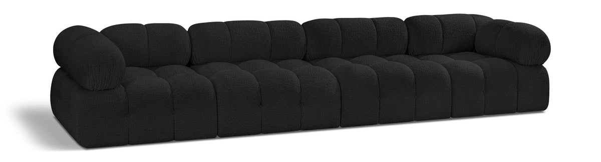 Ames Boucle Modular Sectional — 4-Piece Sofa — Black