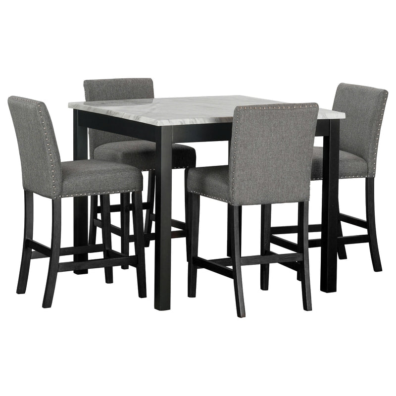 Dior12 Pub Table & 4 Chair Set — 42" Square Table