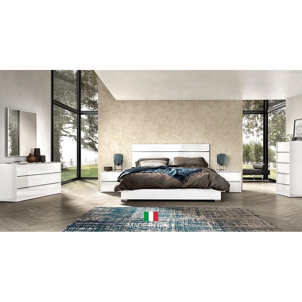 Luna White Bedroom Set — Italian Made with Soft-Close Drawers