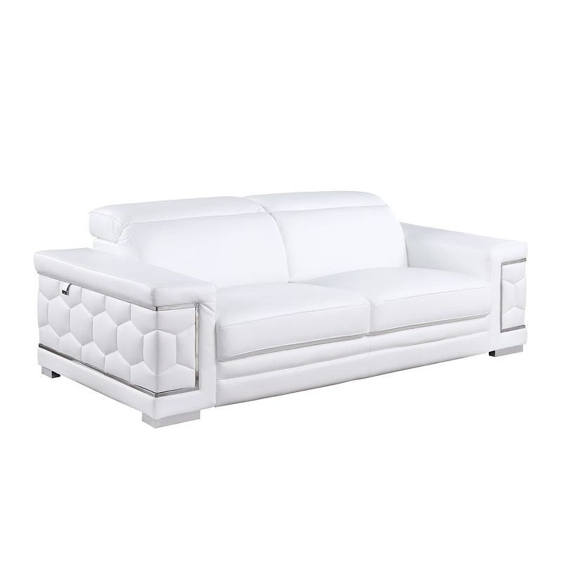 Favo Italian Leather Living Room Set, 3 Colors