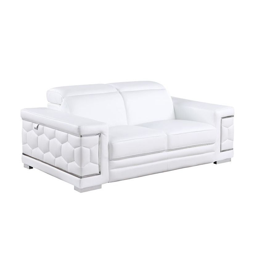Favo Italian Leather Living Room Set, 3 Colors