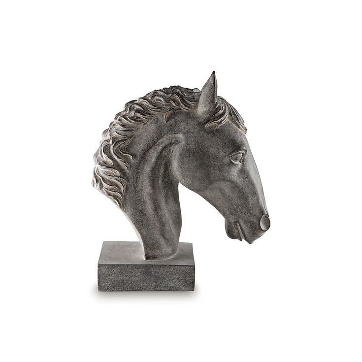 Carnlow Antique Black Horse Head Sculpture