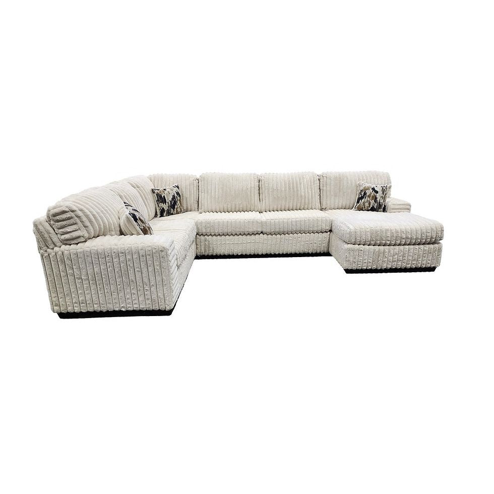 Austin 3-Piece Sectional — Thick Stripe Fabric, 4 Colors