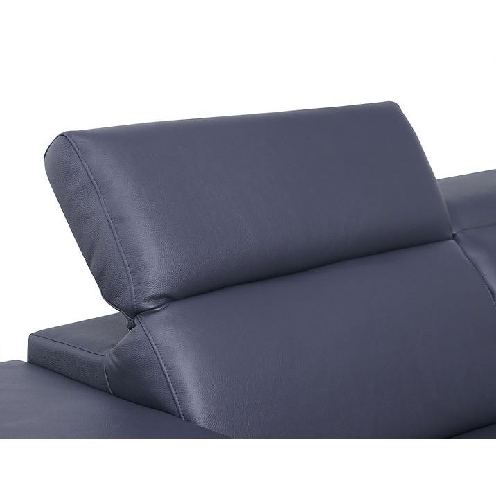Favo Dark Navy Italian Leather Living Room Set
