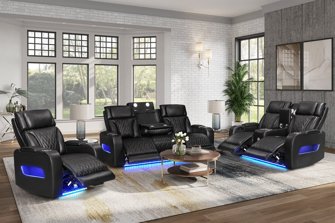 Dubai 3PC Power Reclining Set — Drop-Down Table & Wireless Charging