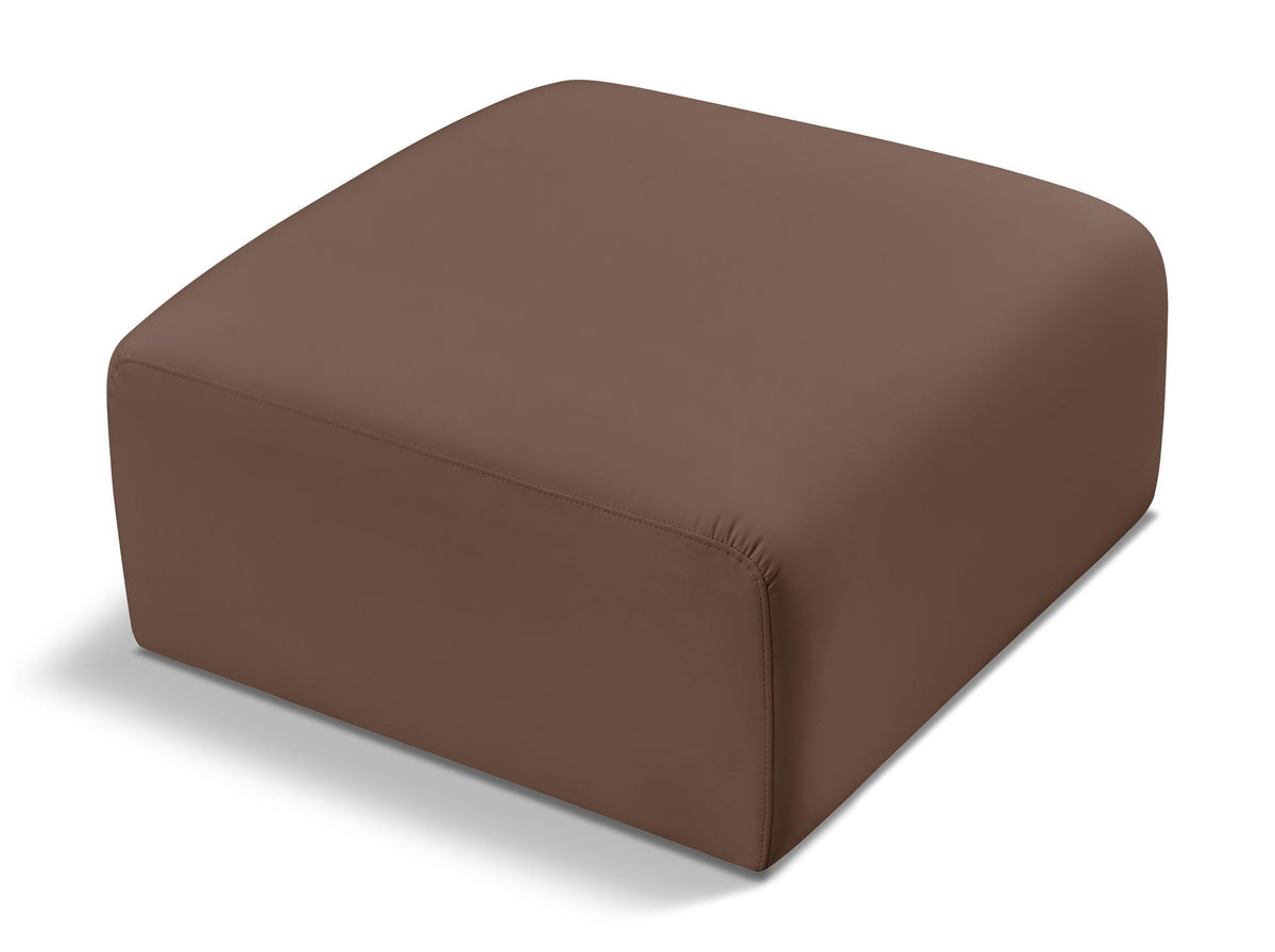 Arc Faux Leather Modular Sectional — Ottoman — Brown