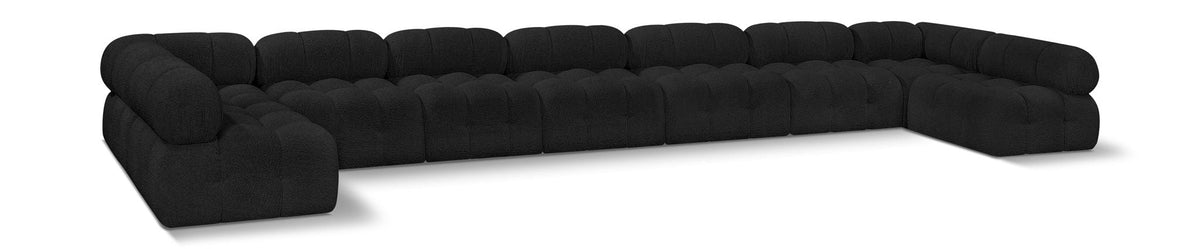 Ames Boucle Modular Sectional — 9-Piece Sectional — Black