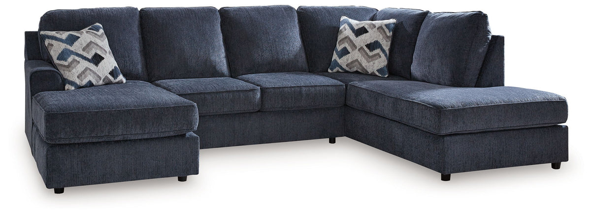 Albar Place Cobalt Sectional — 2-Piece Sectional + Left-Arm Chaise