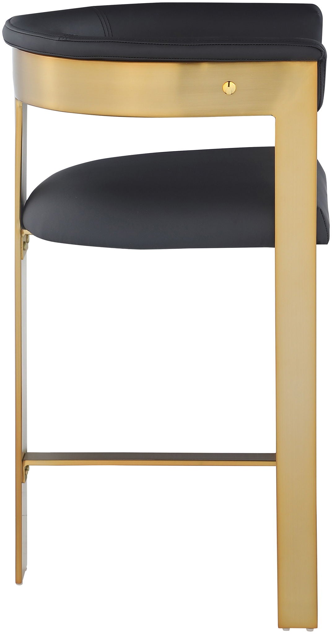 Romeo - Faux Leather Counter Stool (Set of 2) with Gold Base