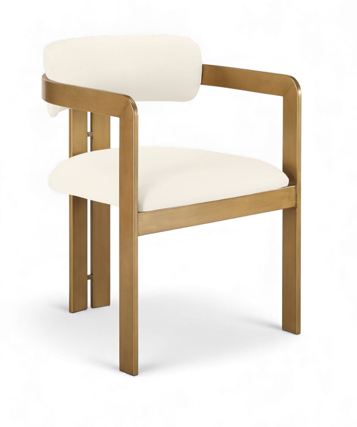 Aurum Vegan Leather Dining Chair (Set of 2) with Brushed Brass