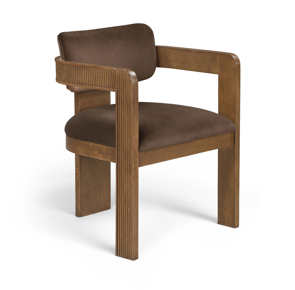 Sacha - Velvet Dining Chair (Set of 2) with Brown Base