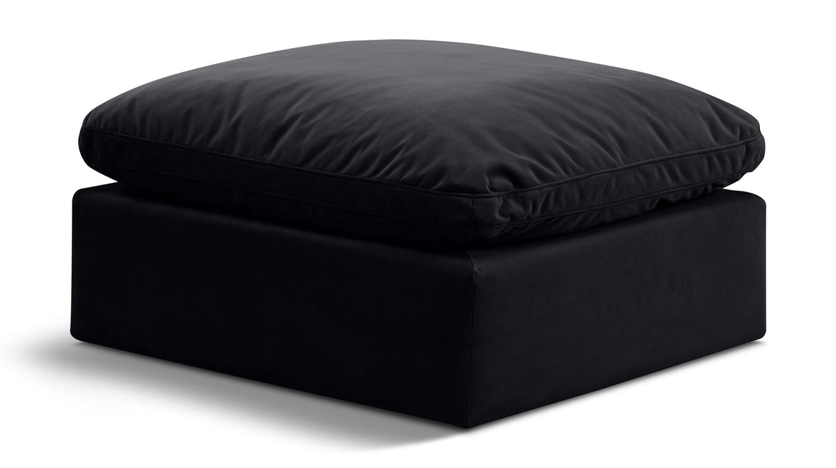 Indulge Velvet Modular Sectional — Ottoman — Black