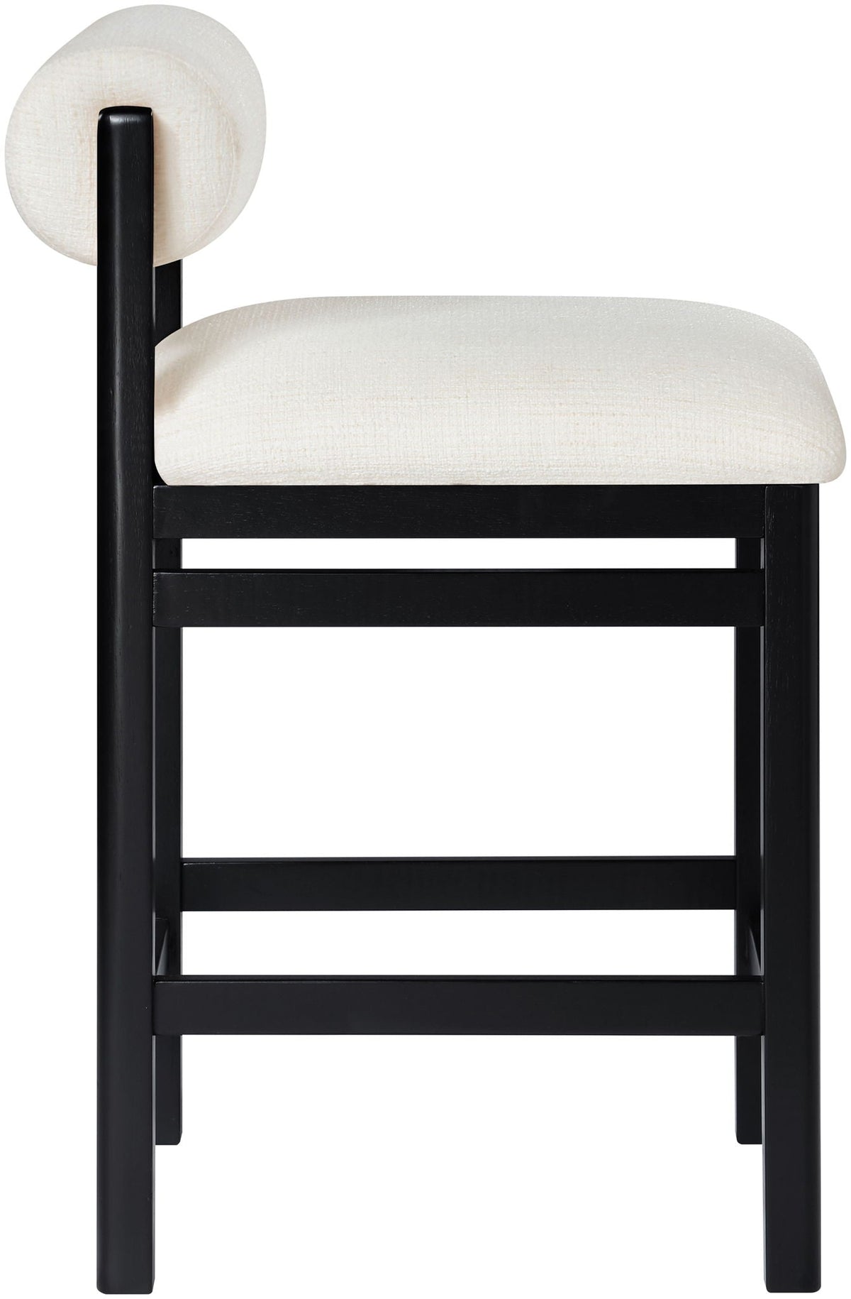 Roundhill - Fabric Counter Stool with Black Frame