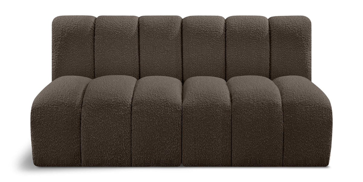 Arc Boucle Modular Sectional — 2-Piece Sofa (60"L x 31"D) — Brown