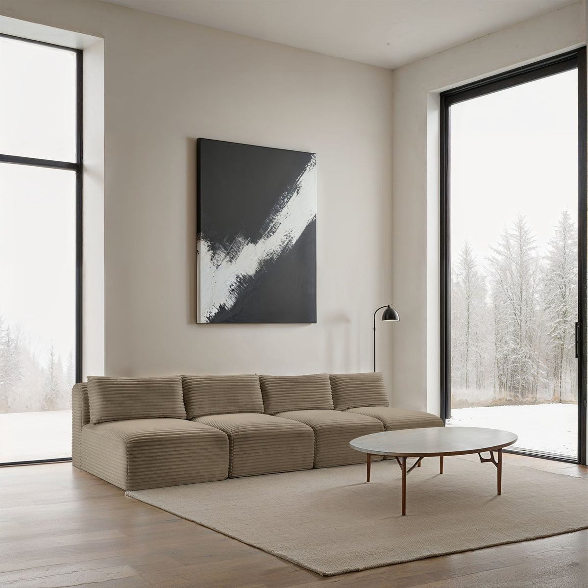 Shaggy - 4 Seat Modular Armless Sofa - Sofa