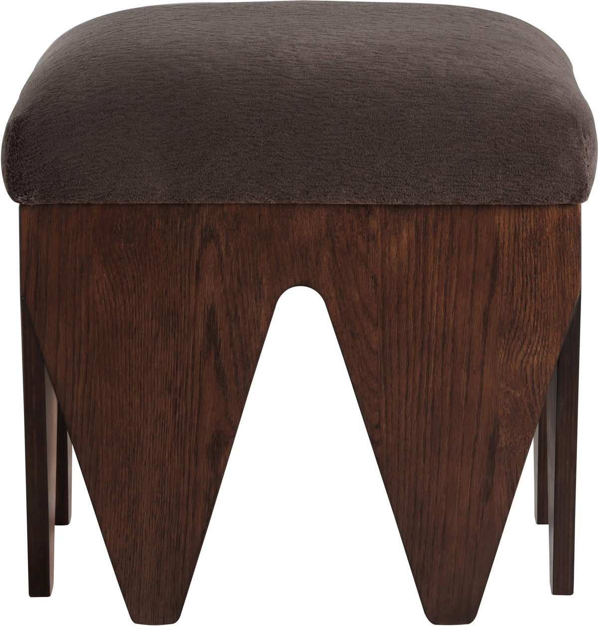 Altair - Fabric Bench with Dark Brown Base