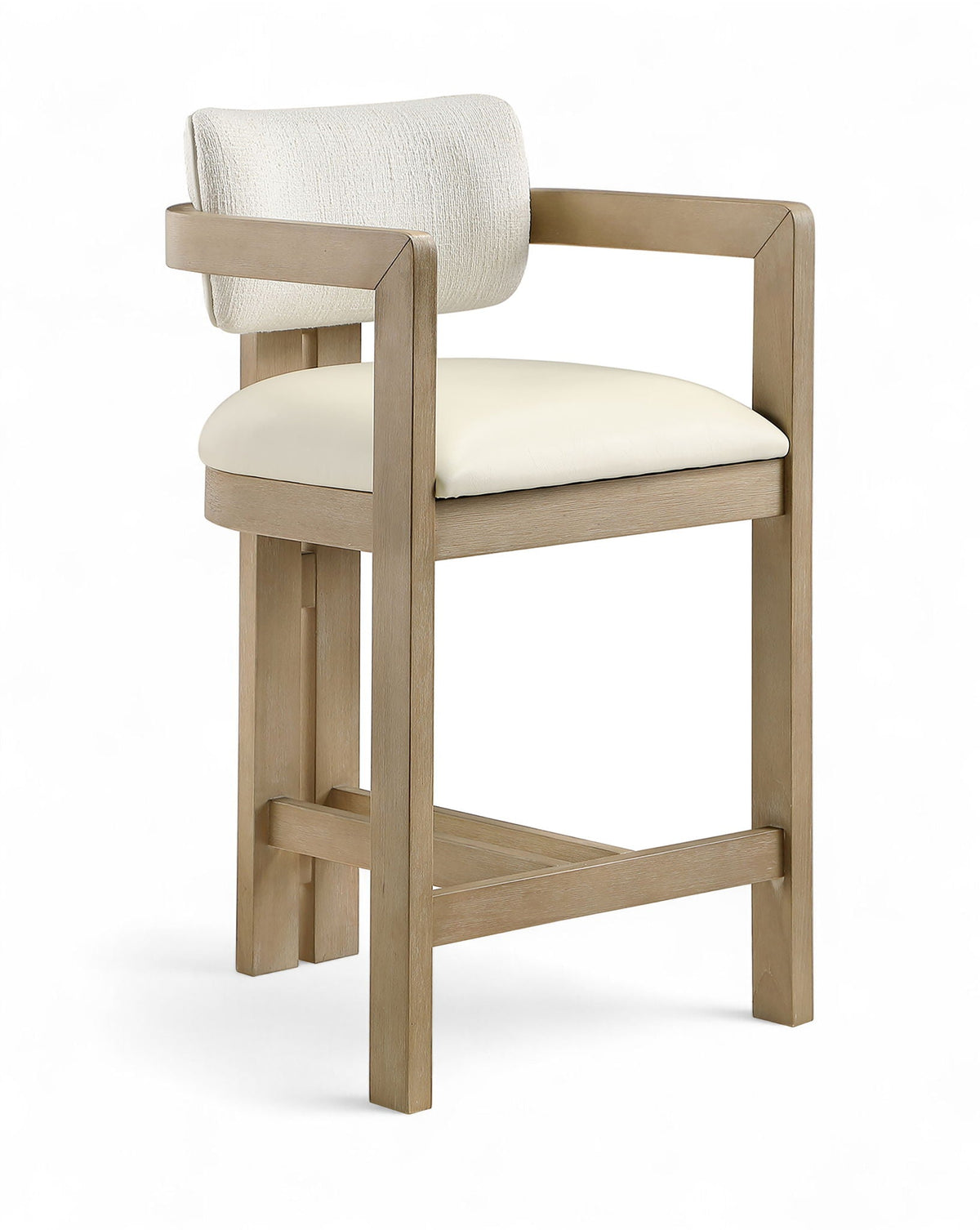 Ravina Upholstered Counter Stool with Natural Base