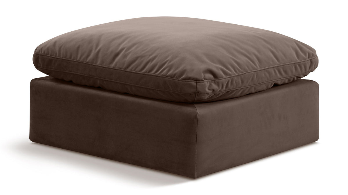 Indulge Velvet Modular Sectional — Ottoman — Brown