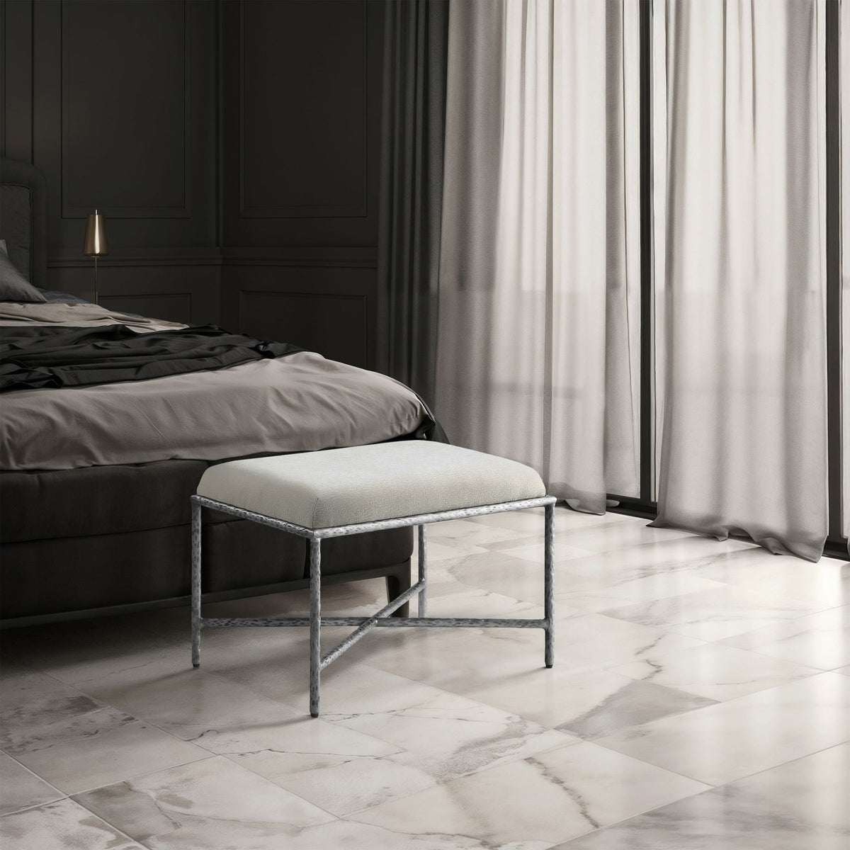 Valley - Bench with Silver Frame