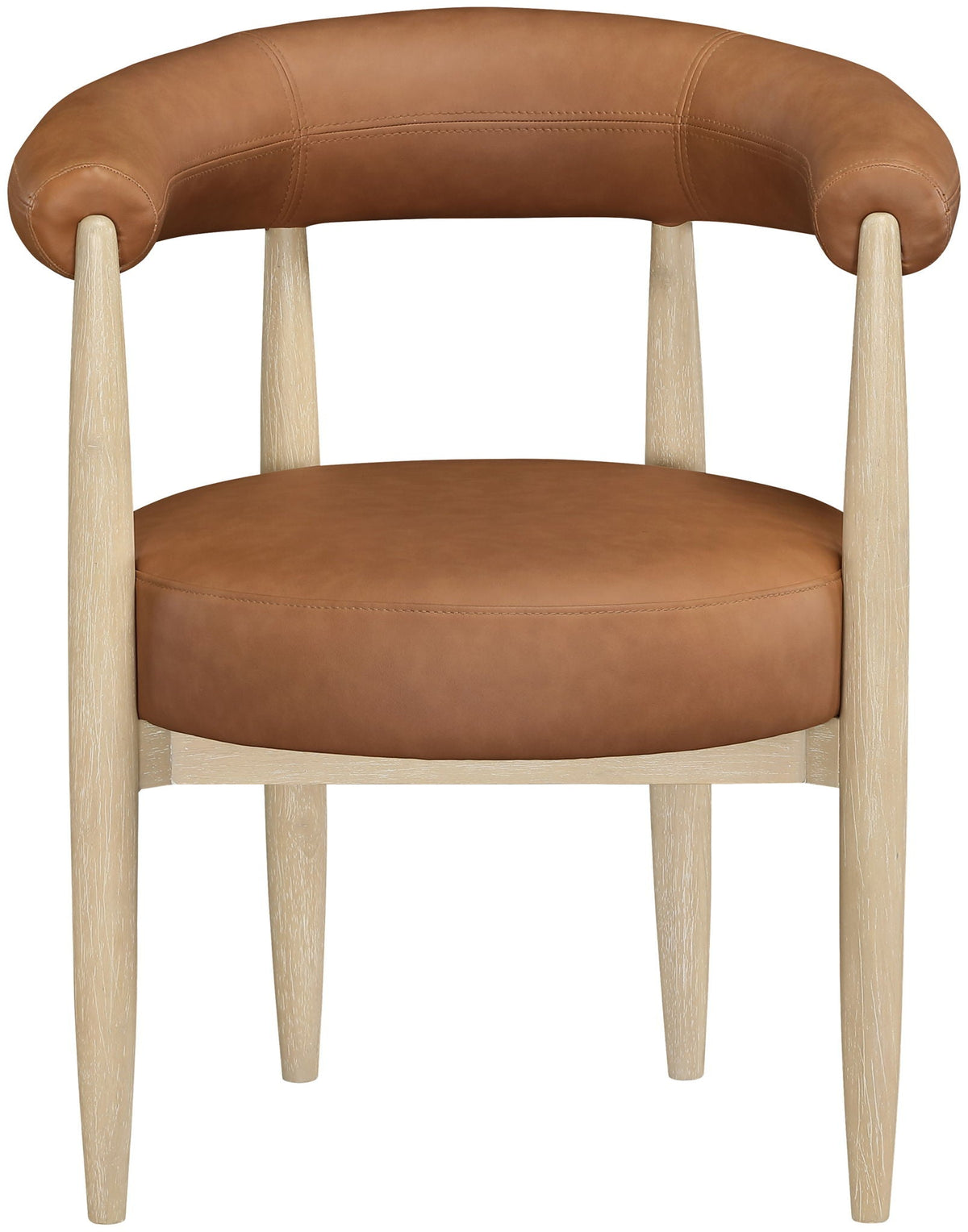 Sable Vegan Leather Dining Chair Set of 2 with Natural Base