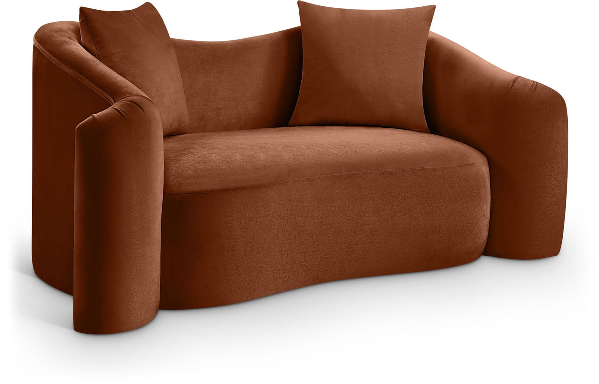 Destin - Loveseat - Dark Brown Velvet